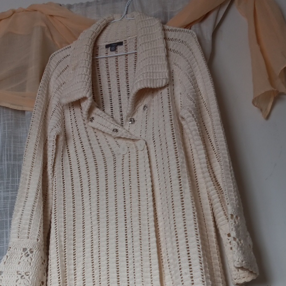 Cream Open-Knit Sweater - Picture 2 of 13